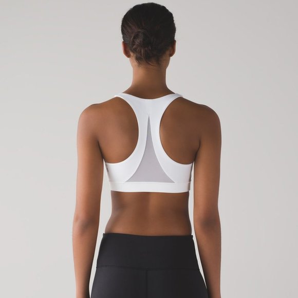 lululemon athletica Other - LULULEMON White Pale Blue Invigorate Luxtreme Mesh Racerback Sports Bra